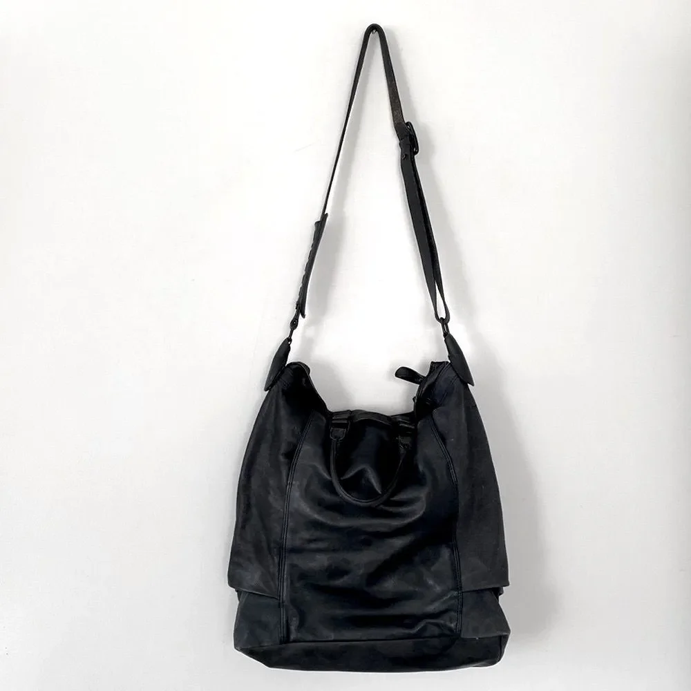 Rare VTG Diesel Dark Gray Leather and Canvas Large Bag Mixed Media Urban Street